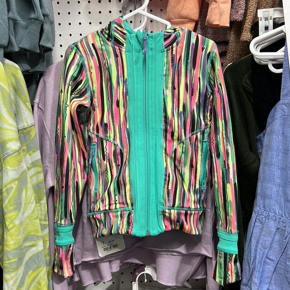 Ivivva Flip It Jacket • BNWT • Size 4 • Teal Multicoloured • Reversible - Picture 3 of 6